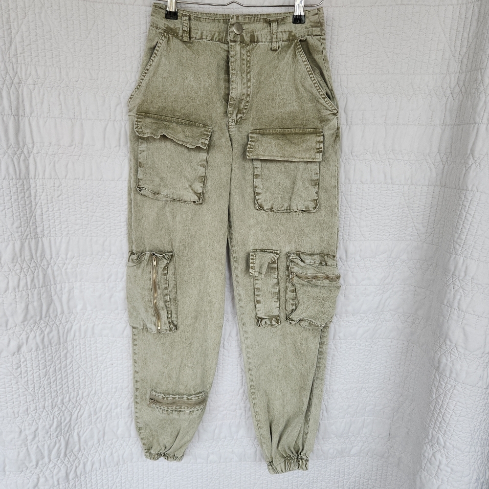 Rachel Paige Cargo Jogger Pants 🖤 Utility Y2K Streetwear XS